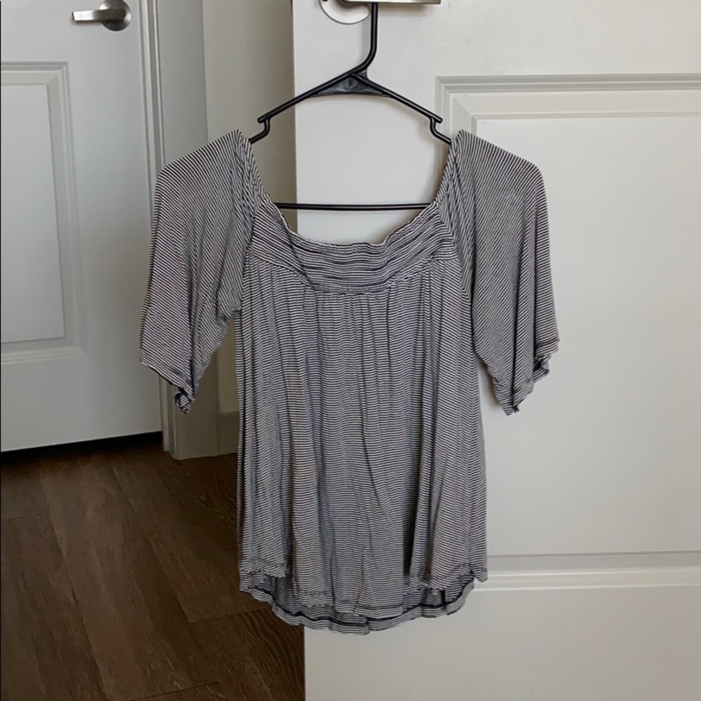 Black and white off the shoulder top